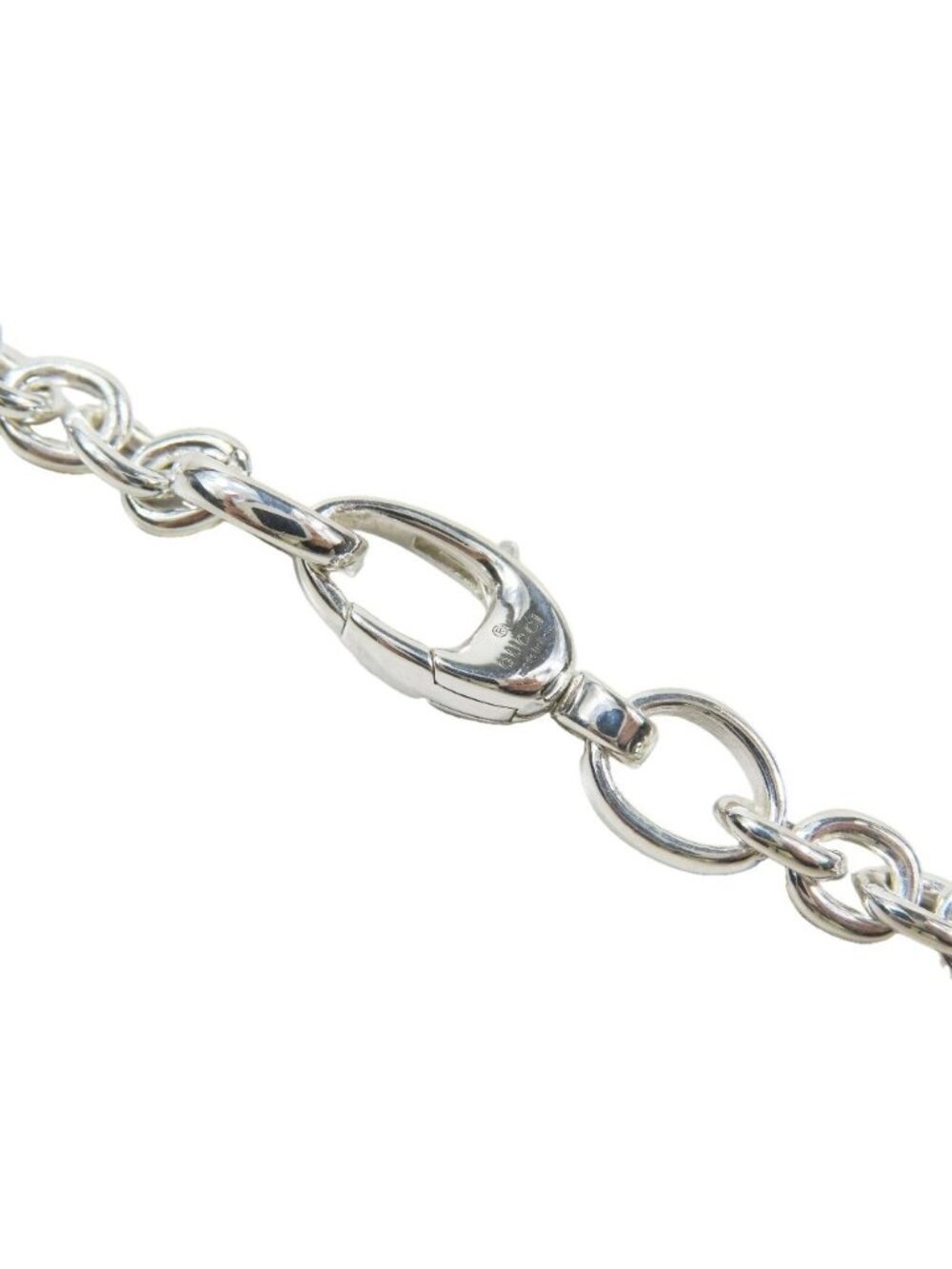 Gucci Polished Interlocking Logo Chain Necklace GG Pendant Silver - Picture 4 of 6